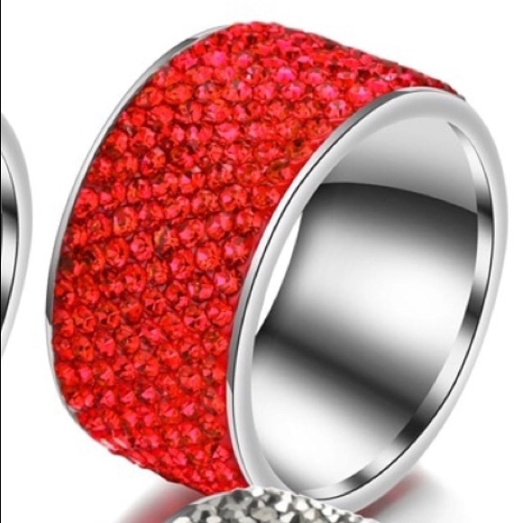 Stainless Steel CZ Crystal Red Ring NW - Picture 6 of 6